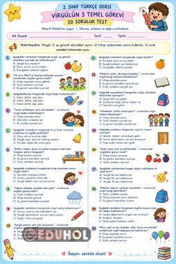 2.Sınıf Virgülün 3 Temel Görevi 20 Soruluk Test Çalışması
