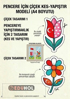 23 Nisan Pencere Süsleme a4 boyutunda