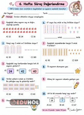6.Hafta Matematik Süreç Değerlendirme Sınavı