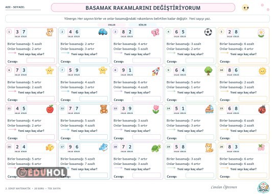 Basamak Rakamları Artar ,Eksilirse Yeni Sayı Kaç Olur?