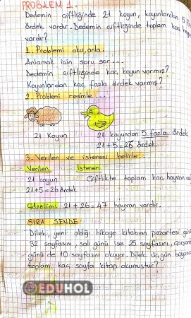 Ornek problem çözümü defter notu