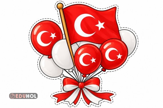 Türk Bayraklı Balon Buketi