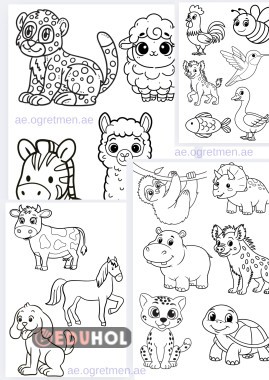 Ara Tatil Boyama Sayfaları (Hayvanlar Dünyası)