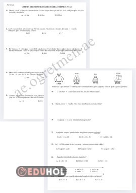 Çarpma İşlemi Problemleri