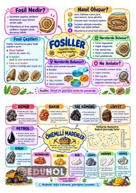 Fosiller ve Madenler Kavram Haritası✔️