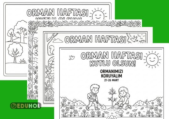 Orman Haftası konulu boyama sayfaları ✔️