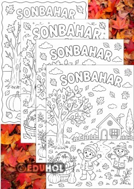 Sonbahar Boyama Sayfaları ✔️