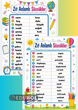 Zıt Anlamlı Sözcükler 🌸