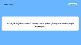 Tek / Çift Sayılar Soru Kartları