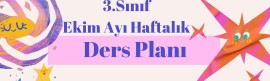 3.Sınıf Ekim Ayı Çalışma Planı