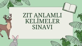 Zıt Anlamlı Kelimeler Sınavı