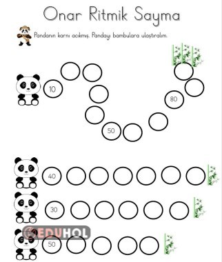 10'AR ONAR RİTMİK SAYMA PANDA ETKİNLİĞİ ÇALIŞMA KAĞIDI.