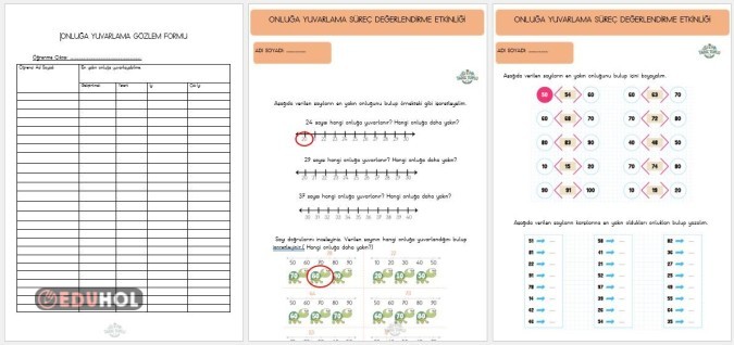 2.Sınıf Onluğa Yuvarlama Süreç Değerlendirme Ölçeği
