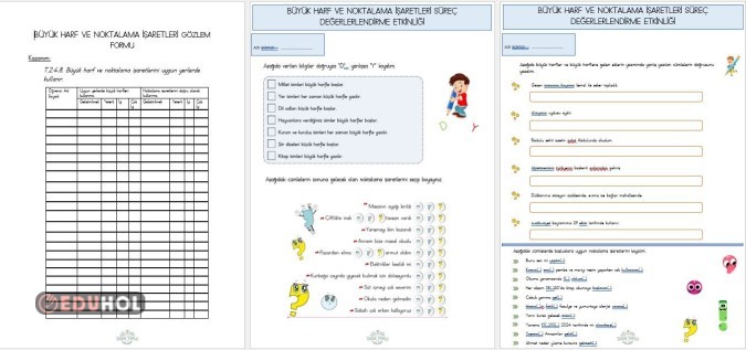 BÜYÜK HARF VE NOKTALAMA İŞARETLERİ SÜREÇ DEĞERLENDİRME