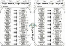 YAZIMI KARIŞTIRILAN KELİMELER DEFTERE YAPIŞTIRMA RENKSİZ