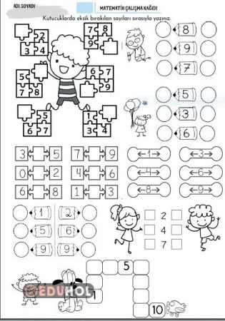 Eksik bırakılan sayıları yazma etkinliği