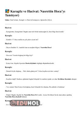 Hacivat'la Karagöz Nasrettin Hocayı Tanıtıyor Skeç