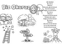 4.sınıf Türkçe dersi  Biz Okuruz şiiri boyama etkinlik
