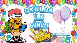okulda ilk günüm dijital pano