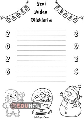 Yeni Yıl Dilek Listesi ve Boyama