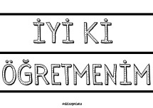 Öğretmenler Günü Pano Yazısı