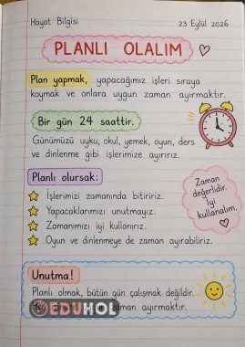 Planlı Olalım defter notu