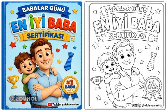 Babalar günü - EN İYİ BABA SERTİFİKASI BOYAMA
