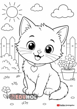 Kedi boyama sayfası okul öncesi