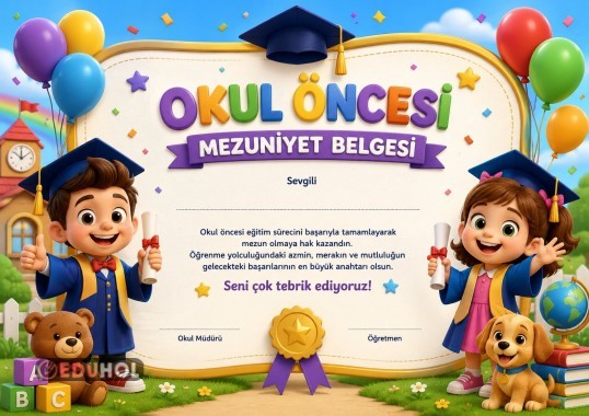 Okul Öncesi Mezuniyet Belgesi
