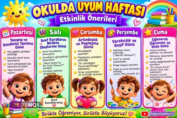 Okulda Uyum Haftası Etkinlikleri | Pazartesi–Cuma Etkinlik Önerileri