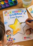 İlk Suluboya Çalışmam – Yıldız Boyama ⭐🎨