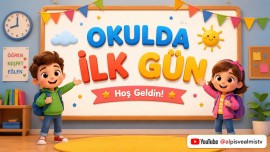Okulda ilk gün - dijital pano