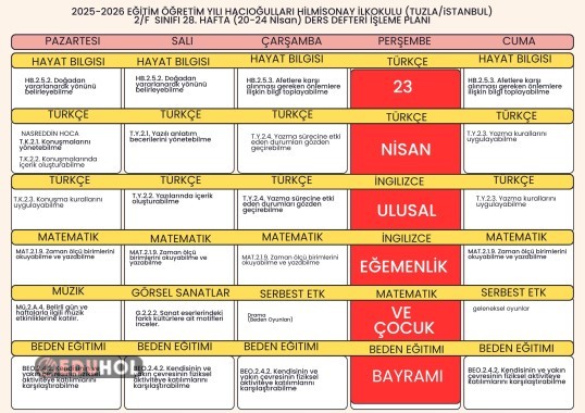 29. HAFTA DEFTER DOLDURMA