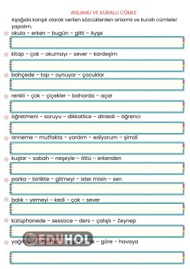 anlamlı ve kurallı cümle