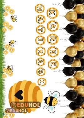 Arı konseptli karne pano