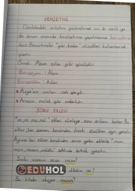 benzetme defter notu