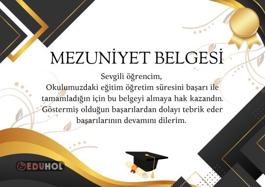 Mezuniyet Belgesi · Eduhol - Etkinlik İndir Oyun Oyna Test Çöz Video İzle