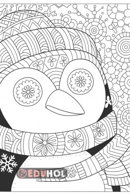 penguen mandala boyama