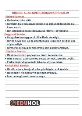 sınırlarımı koruyorum defter notu
