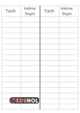 süreli okuma takip çizelgesi