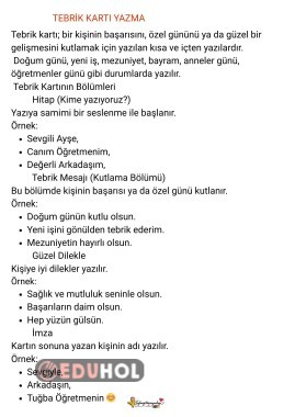 TEBRİK KARTI YAZMA KURALLARI