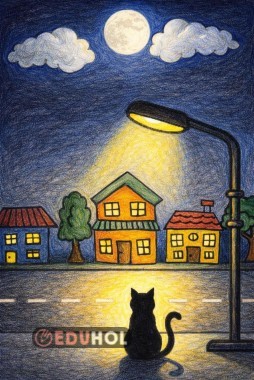 Dolunaylı Gece Boyama Sayfası