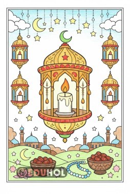 Ramazan Feneri Boyama Sayfası