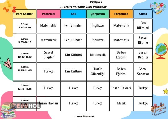 Renkli Ders Programı