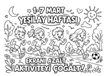 Yeşilay Haftası Boyama Sayfası