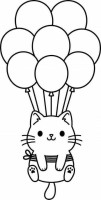 Kedi Balonlu Boyama