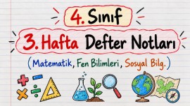 📚 4. Sınıf 3. Hafta Defter Notları ✏️