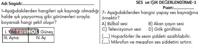 Işık ve Ses Değerlendirme -3