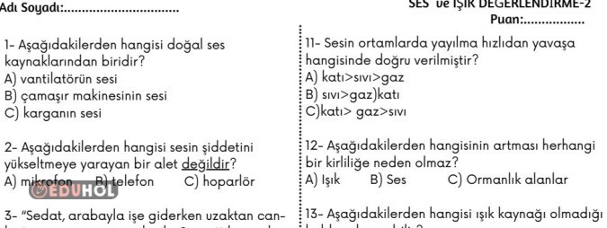 Işık ve Ses Değerlendirme 2