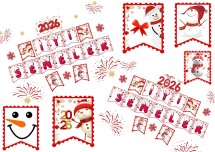 2026 İyi Seneler Pano Harf ve Süslemeleri